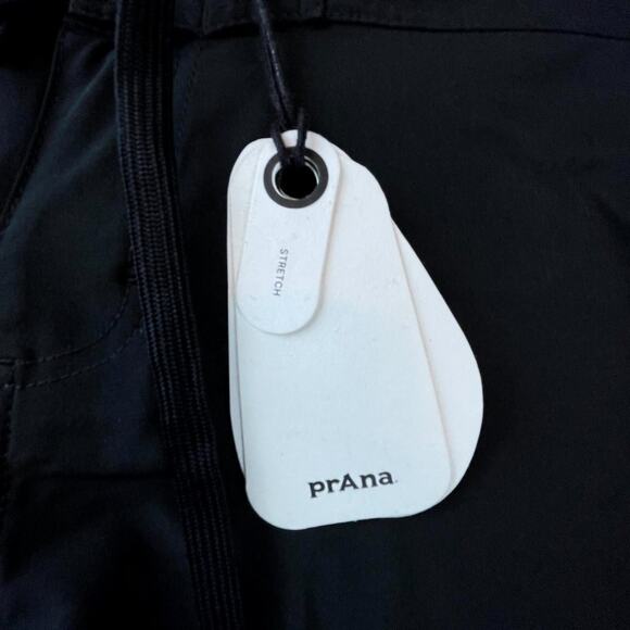 prAna Schaffie Swim Shorts Womens Small Black Stretch Pocket Drawstring Recycled - Picture 9 of 12